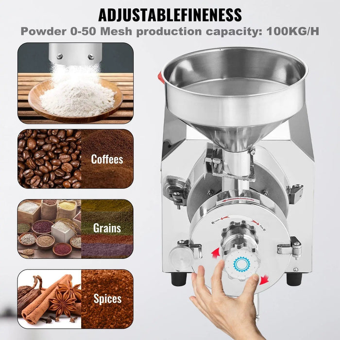 3000W Grain Grinding Mill, High-Power Food Processing Machine, Heavy-Duty Grain Grinder, DOBA-GM3000