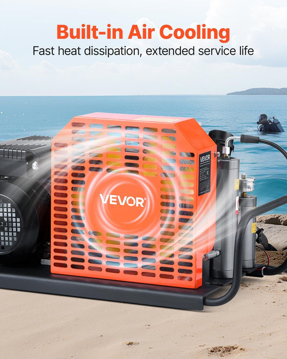 4500 PSI (30 MPa) PCP Air Compressor, 60 L/min Four-Cylinder, Auto Stop with Fan Cooling System, for Scuba Tanks & Paintball, DOBA-PCP4500