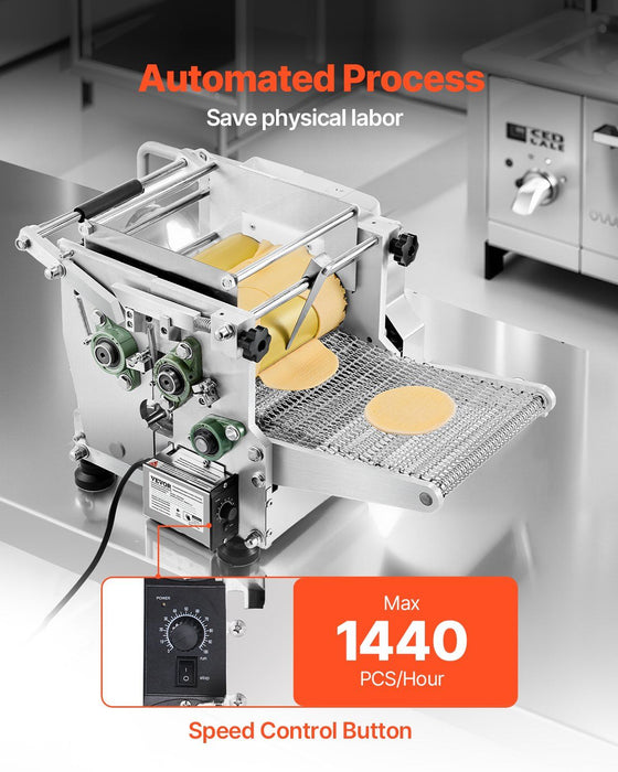 Electric Tortilla Maker, Automatic Corn Tortilla Machine, Dual Size 4" & 6" Cooking Plates, DOBA-TM46