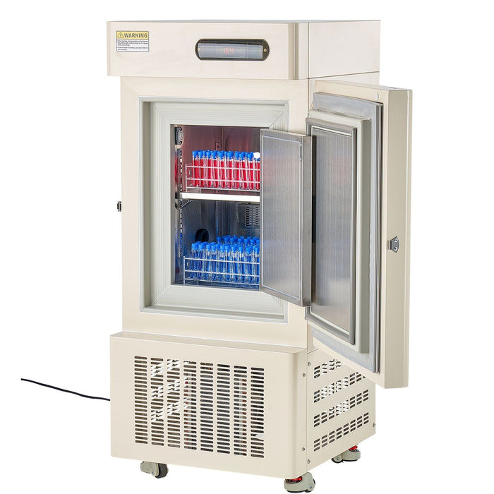 28L Ultra Low Temperature Lab Freezer, −40°F to −123°F Adjustable Temperature Range, Compact Stainless Steel Design, DOBA-LF28