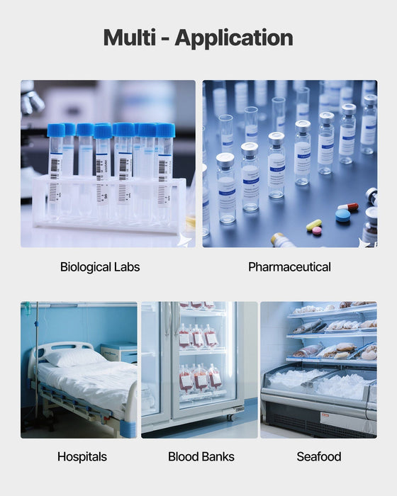 58L Ultra Low Temperature Freezer, −40°F to −123°F Adjustable Range, 304 Stainless Steel Liner, Digital Display with Rollers, DOBA-LF58