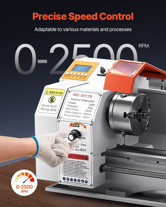 8.7" x 39" Metal Lathe Machine, Precision Bench Lathe, Variable Speed Power Control, Heavy-Duty Metalworking Tool, DOBA-ML8739