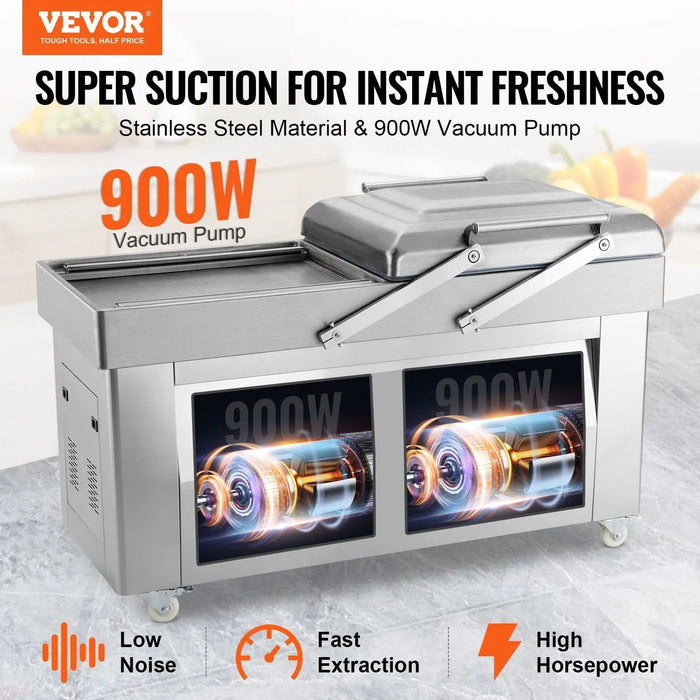 23.62" Sealing Length Chamber Vacuum Sealer, 1200W, Ideal for Wet Foods & Meats, Compact Design for Home & Commercial Use, DOBA-VS23