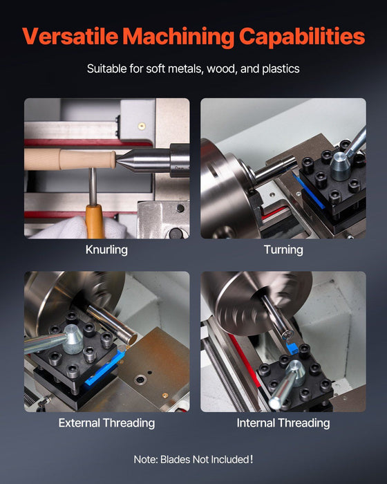 8.7" x 39" Metal Lathe Machine, Precision Bench Lathe, Variable Speed Power Control, Heavy-Duty Metalworking Tool, DOBA-ML8739