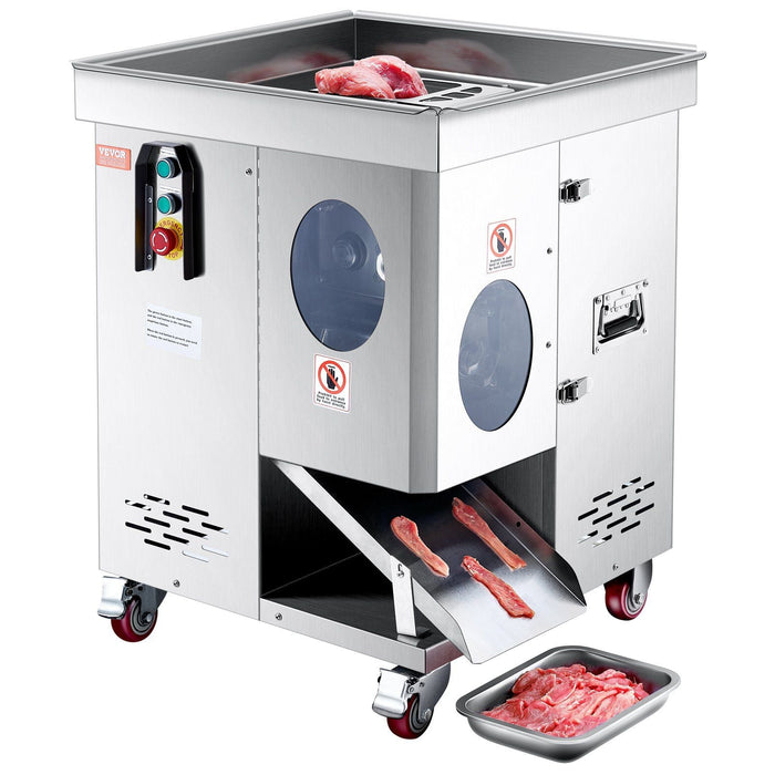 1100W Meat Cutter Machine, 1102 lb/h Capacity, 5 mm Stainless Steel Blades, Commercial Electric Meat Slicer, DOBA-MC1100