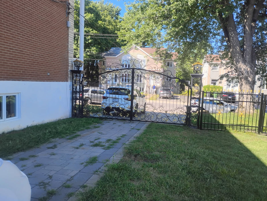 88-ft Bi-Parting Ornamental Wrought Iron Gate & Fence Panels Combo Pack, All Steel, Powder Coated, TMG-MG88P (To be Discontinued) TMG Industrial