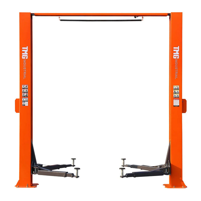 TMG Industrial 10,000-lb Two Post Overhead Auto Lift, Symmetric Arms, 72” Lift Height, Dual-Point Lock Release, TMG-ALT100