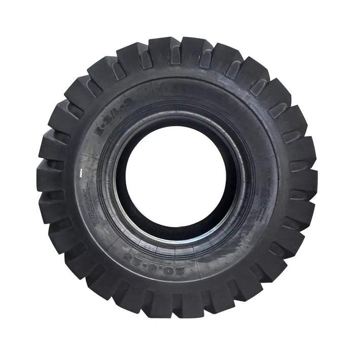 TMG Industrial 20-½” X 25” 20PR Wheel Loader Tire (E3/L3), Pneumatic Tubeless, 59” Outer Diameter, Wide Pattern Block Design, TMG-TR205