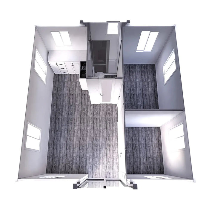 TMG Industrial 20’ Expandable Container Home, 2 Bedrooms, Living Room, Kitchen, Bathroom, 3” EPS Sandwich Panels, Plumbing Ready, TMG-SCE25