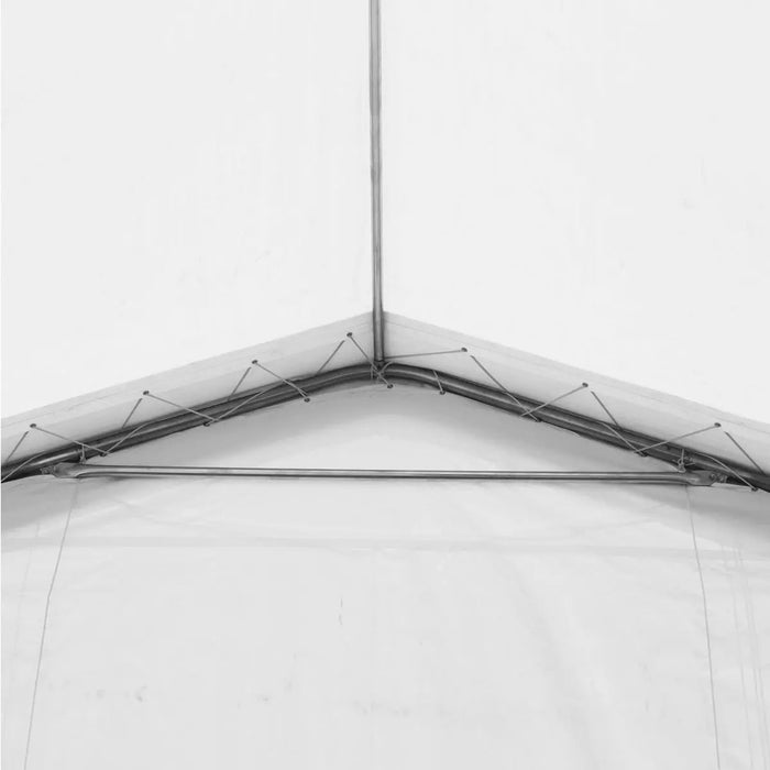 TMG Industrial 30' x 80' Peak Ceiling Storage Shelter with Heavy Duty 17 oz PVC Cover & Drive Through Doors, TMG-ST3080V