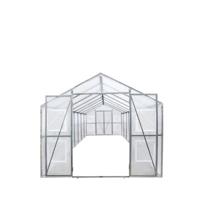 TMG Industrial 8’ x 26’ Greenhouse Grow Tent w/20 Mil Ripstop Leno Mesh PVC Cover, Galvanized Steel Frame, Roll-up Windows, TMG-GH826