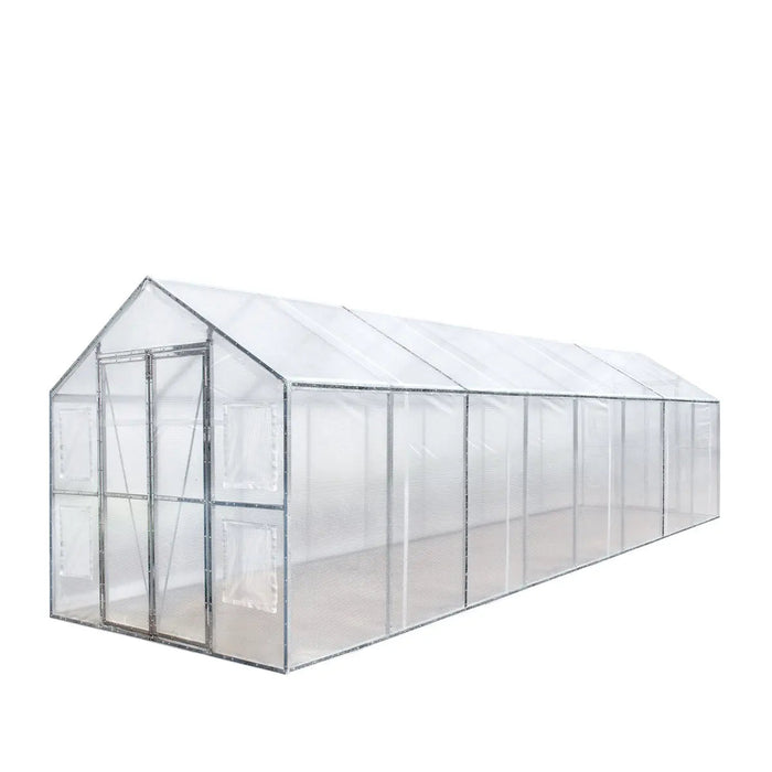 TMG Industrial 8’ x 26’ Greenhouse Grow Tent w/20 Mil Ripstop Leno Mesh PVC Cover, Galvanized Steel Frame, Roll-up Windows, TMG-GH826