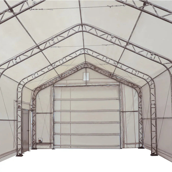 TMG Industrial Pro Series 20' x 40' Dual Truss Storage Shelter with Heavy Duty 17 oz PVC Cover & Drive Through Doors, TMG-DT2041-PRO